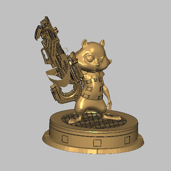 Little Rocket Raccoon 3D Model Ready to Print STL