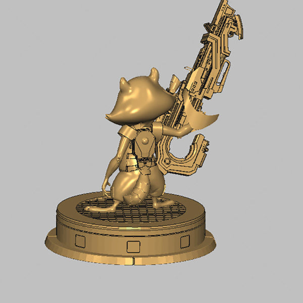 Little Rocket Raccoon 3D Model Ready to Print STL