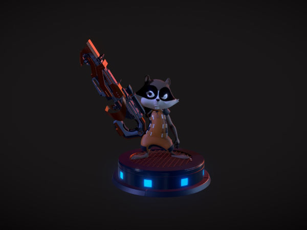 Little Rocket Raccoon 3D Model Ready to Print STL