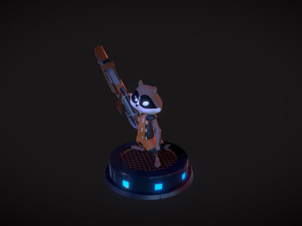 Little Rocket Raccoon 3D Model Ready to Print STL