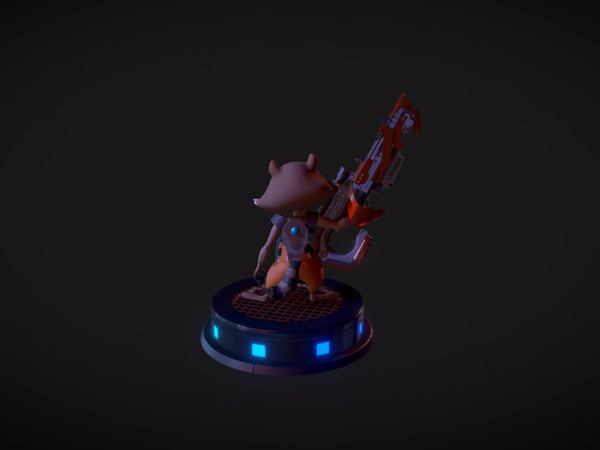 Little Rocket Raccoon 3D Model Ready to Print STL