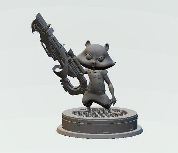 Little Rocket Raccoon 3D Model Ready to Print STL