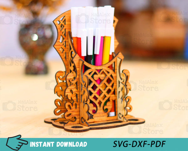 Luxury Pen Holder Plywood 3mm Laser Cut Files