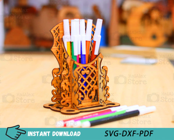 Luxury Pen Holder Plywood 3mm Laser Cut Files