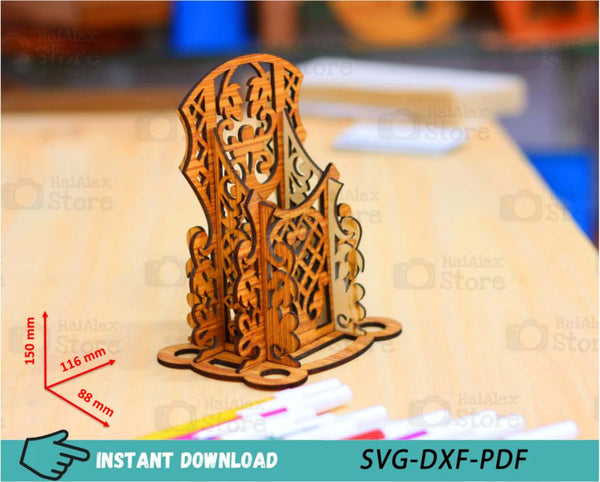 Luxury Pen Holder Plywood 3mm Laser Cut Files