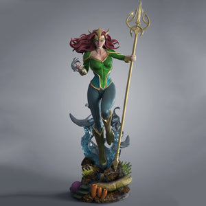 Mera Queen of Atlantis Statues 3D Model Ready to Print