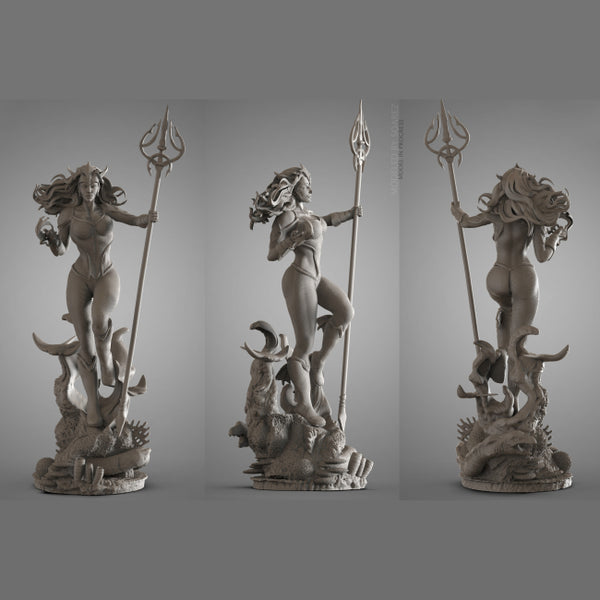 Mera Queen of Atlantis Statues 3D Model Ready to Print