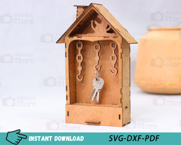 Mimi Key Cabinet with Drawer Plywood 3mm Laser Cut Files