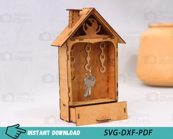 Mimi Key Cabinet with Drawer Plywood 3mm Laser Cut Files