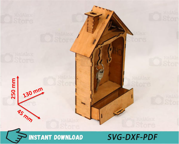 Mimi Key Cabinet with Drawer Plywood 3mm Laser Cut Files