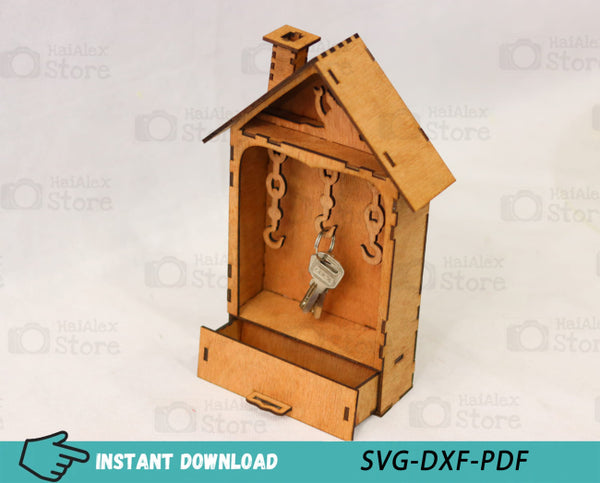 Mimi Key Cabinet with Drawer Plywood 3mm Laser Cut Files