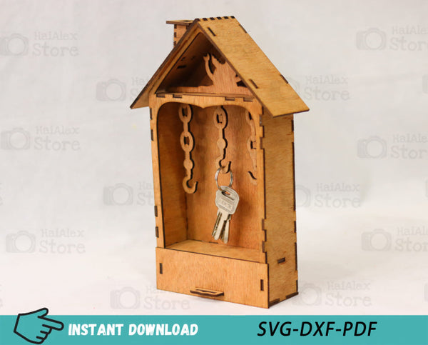 Mimi Key Cabinet with Drawer Plywood 3mm Laser Cut Files
