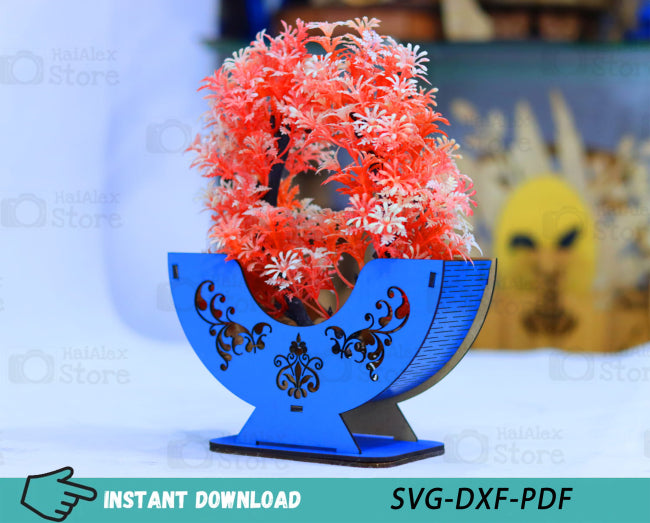 Mini Flower Basket Plywood 3mm Laser Cut Files