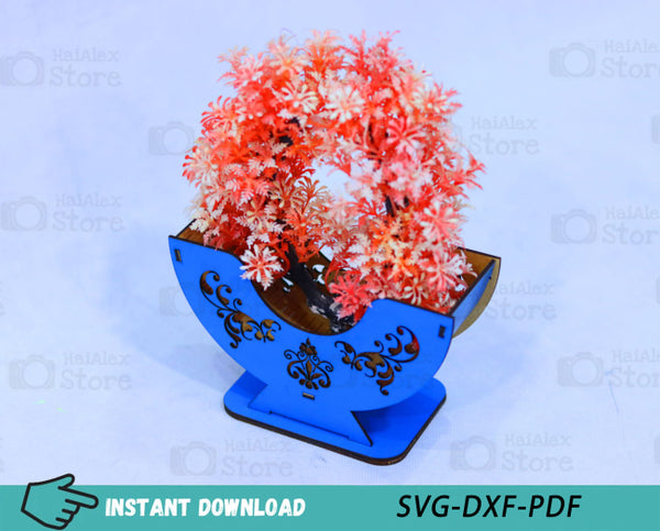 Mini Flower Basket Plywood 3mm Laser Cut Files