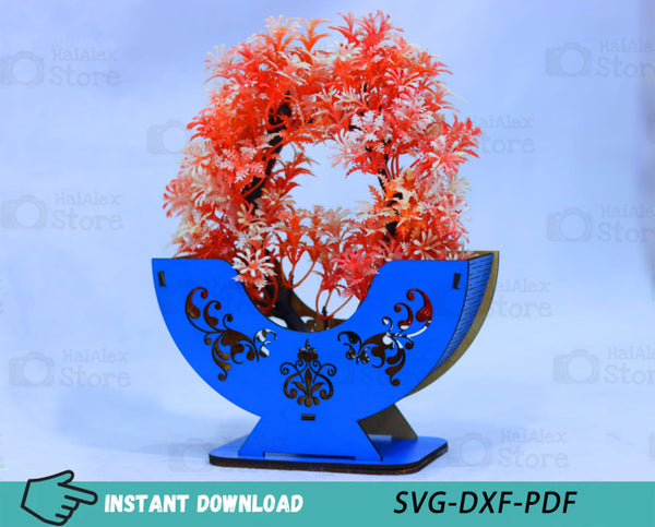 Mini Flower Basket Plywood 3mm Laser Cut Files
