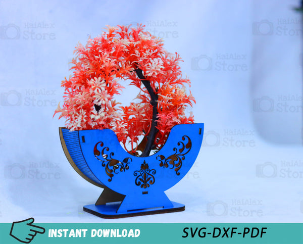 Mini Flower Basket Plywood 3mm Laser Cut Files