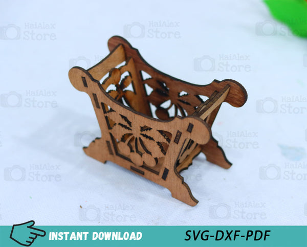 Mini Flower Basket Plywood 3mm Laser Cut File