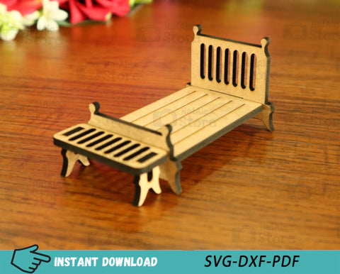Miniature Dollhouse Bed Plywood 3mm Laser Cut Files