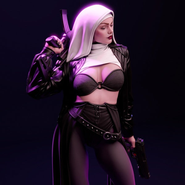 Nun with Gun 3D Model Ready to Print