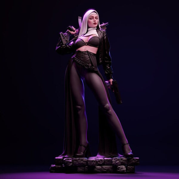Nun with Gun 3D Model Ready to Print