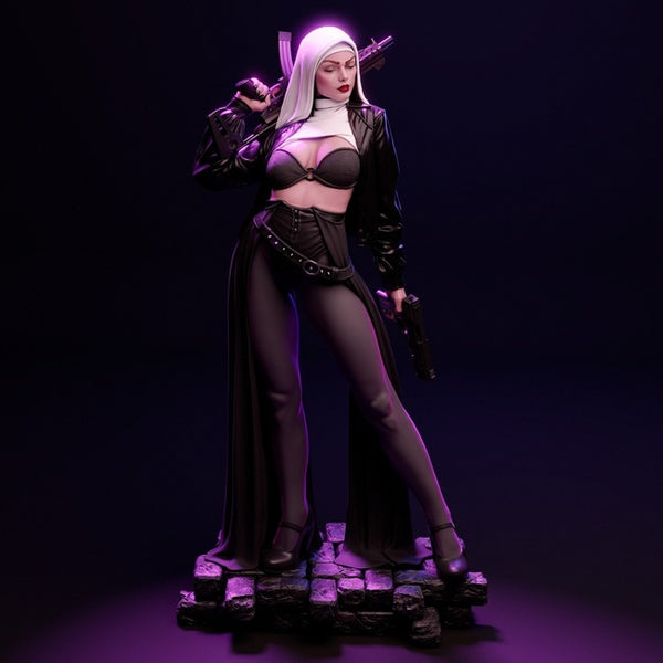 Nun with Gun 3D Model Ready to Print