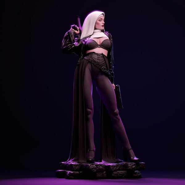 Nun with Gun 3D Model Ready to Print