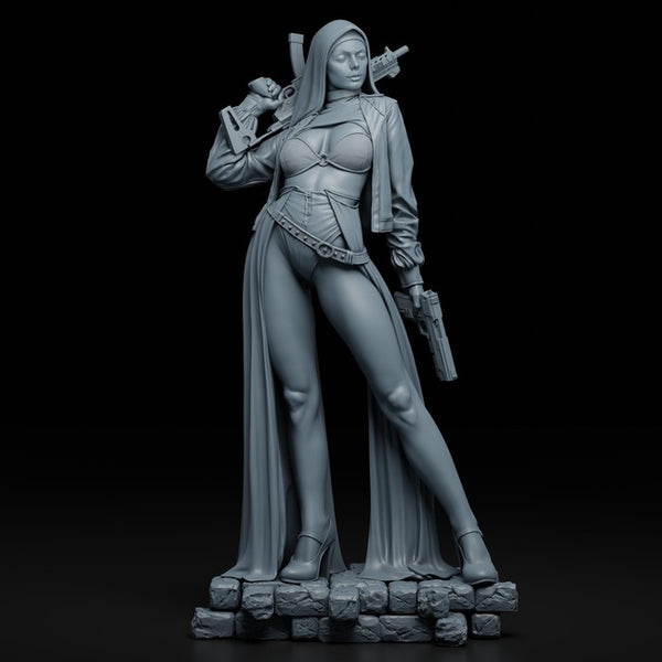 Nun with Gun 3D Model Ready to Print