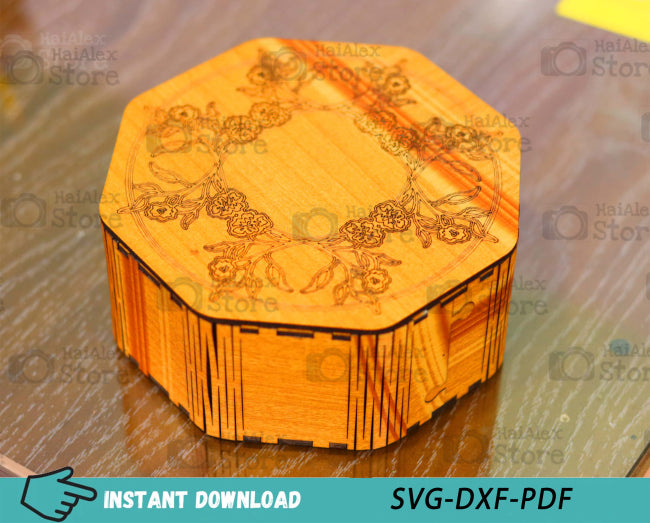 Octagon Wooden Box MDF 3mm Laser Cut Files – 3DModel Pro