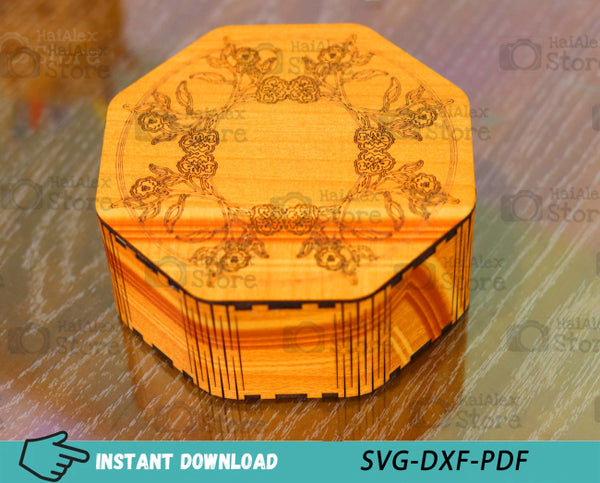 Octagon Wooden Box MDF 3mm Laser Cut Files – 3DModel Pro