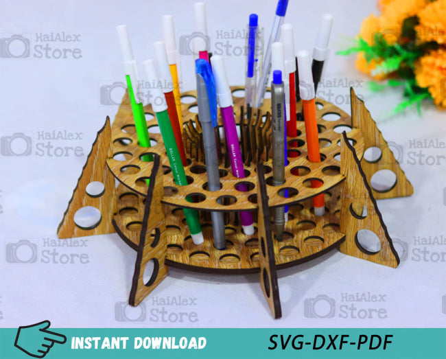 Pencil Holder Desk Organizer MDF 3mm Laser Cut Files