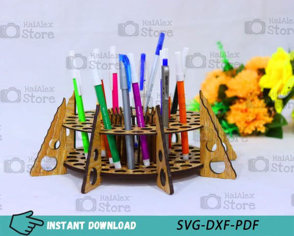 Pencil Holder Desk Organizer MDF 3mm Laser Cut Files