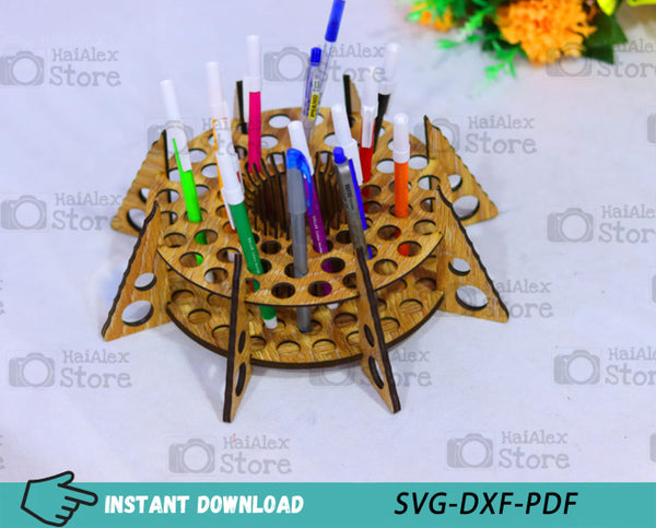 Pencil Holder Desk Organizer MDF 3mm Laser Cut Files