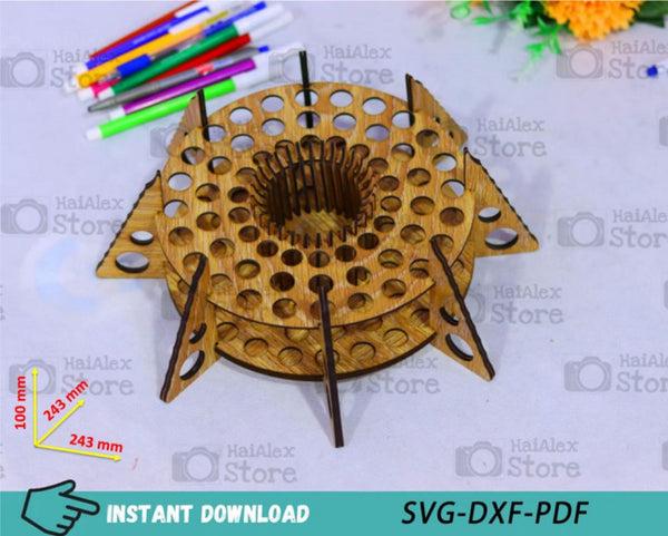 Pencil Holder Desk Organizer MDF 3mm Laser Cut Files
