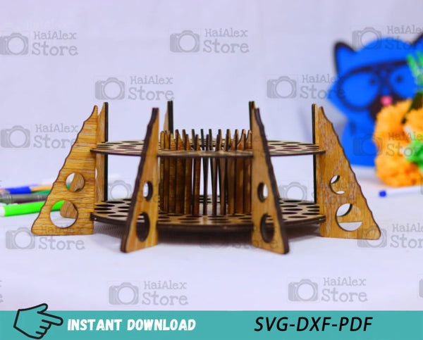 Pencil Holder Desk Organizer MDF 3mm Laser Cut Files
