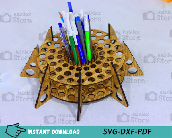 Pencil Holder Desk Organizer MDF 3mm Laser Cut Files
