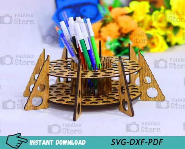 Pencil Holder Desk Organizer MDF 3mm Laser Cut Files