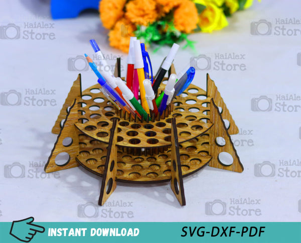 Pencil Holder Desk Organizer MDF 3mm Laser Cut Files