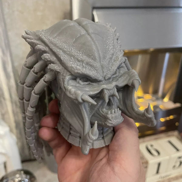 Predator Head with Dreadlocks STL 3D Print Files