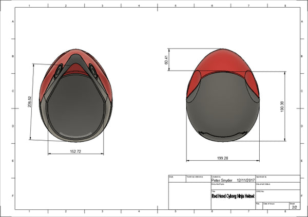 Red Hood Cyborg Ninja Helmet 3D Model Ready to Print