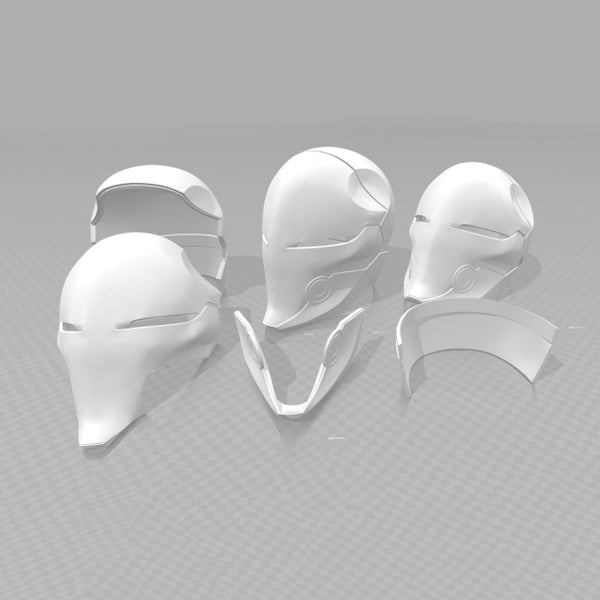 Red Hood Cyborg Ninja Helmet 3D Model Ready to Print