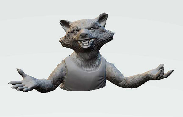 Rocket Raccoon Bust 3D Model Ready to Print STL