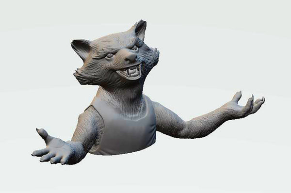 Rocket Raccoon Bust 3D Model Ready to Print STL