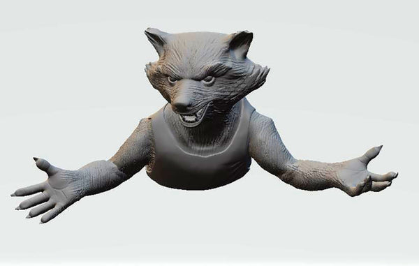 Rocket Raccoon Bust 3D Model Ready to Print STL