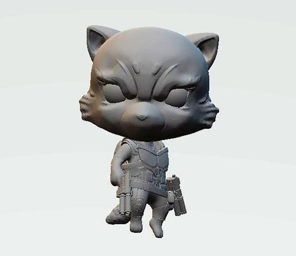 Rocket Raccoon Chibi 3D Model Ready to Print STL