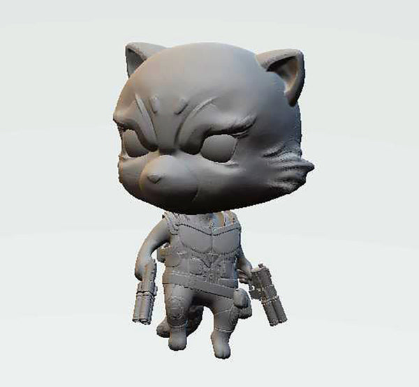 Rocket Raccoon Chibi 3D Model Ready to Print STL