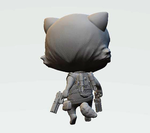 Rocket Raccoon Chibi 3D Model Ready to Print STL