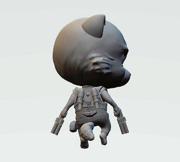 Rocket Raccoon Chibi 3D Model Ready to Print STL