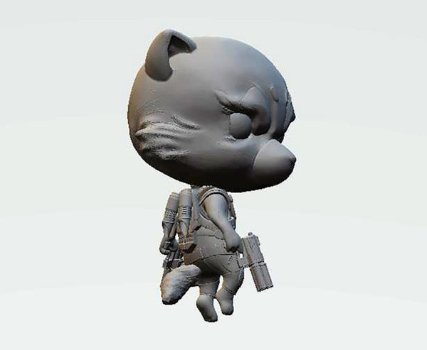 Rocket Raccoon Chibi 3D Model Ready to Print STL