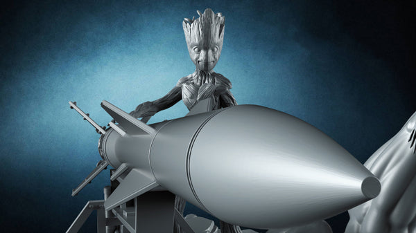 Rocket Raccoon and Groot 3D Model Ready to Print STL