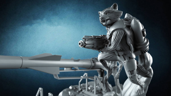 Rocket Raccoon and Groot 3D Model Ready to Print STL